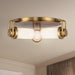 Wynwood Three Light Flush Mount Vintage Brass/Glossy Opal-Flush Mounts-Alora-Lighting Design Store