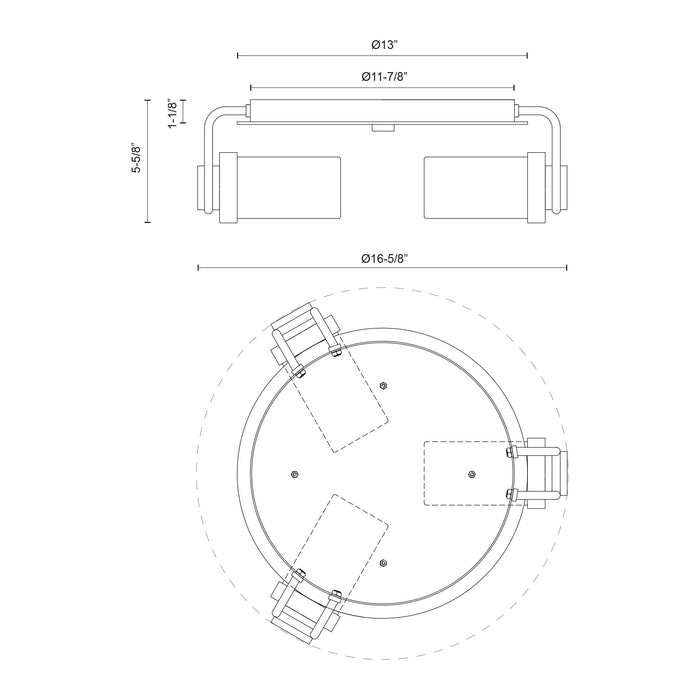Wynwood Three Light Flush Mount Vintage Brass/Glossy Opal-Flush Mounts-Alora-Lighting Design Store