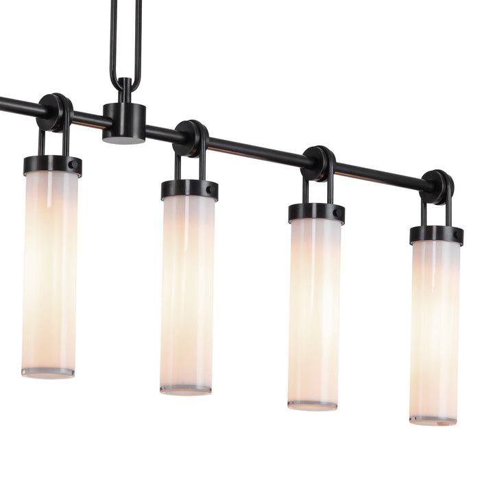 Wynwood Six Light Linear Pendant Urban Bronze/Glossy Opal-Linear/Island-Alora-Lighting Design Store