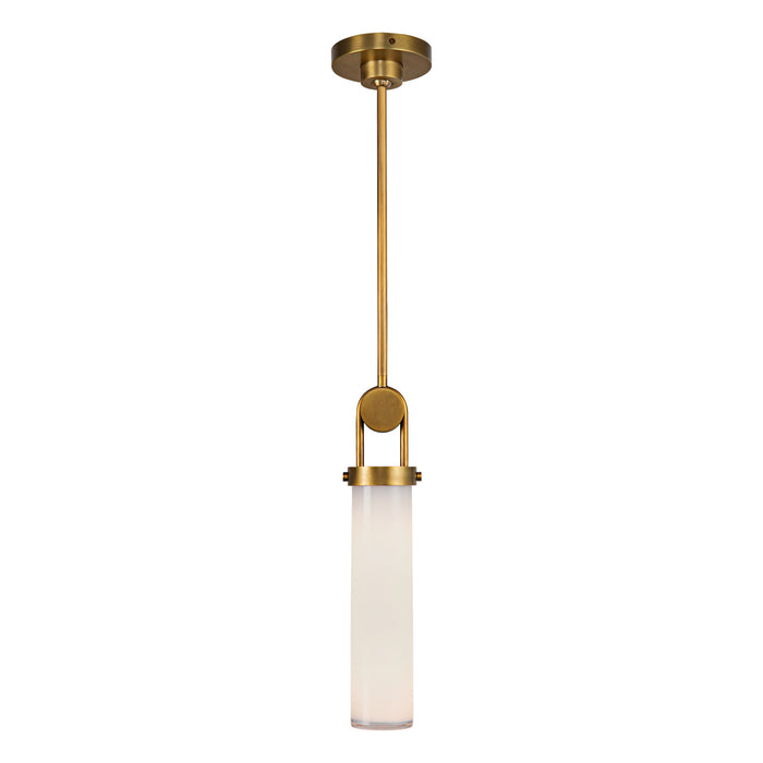 Wynwood One Light Pendant Vintage Brass/Glossy Opal-Mini Pendants-Alora-Lighting Design Store