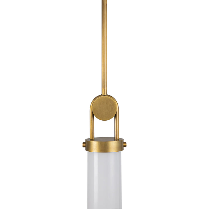Wynwood One Light Pendant Vintage Brass/Glossy Opal-Mini Pendants-Alora-Lighting Design Store