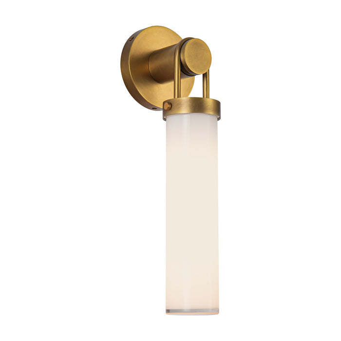Wynwood One Light Wall Sconce Vintage Brass/Glossy Opal-Sconces-Alora-Lighting Design Store