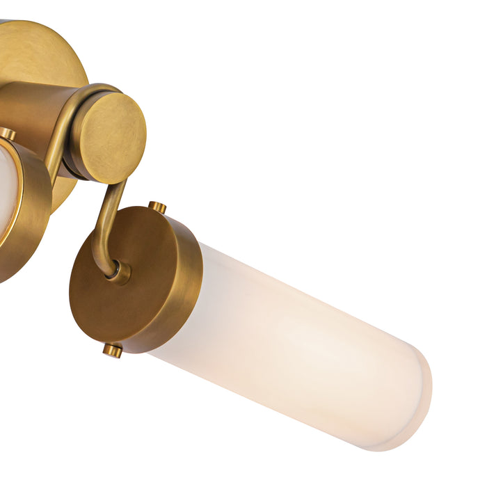 Wynwood Two Light Vanity Vintage Brass/Glossy Opal-Bathroom Fixtures-Alora-Lighting Design Store