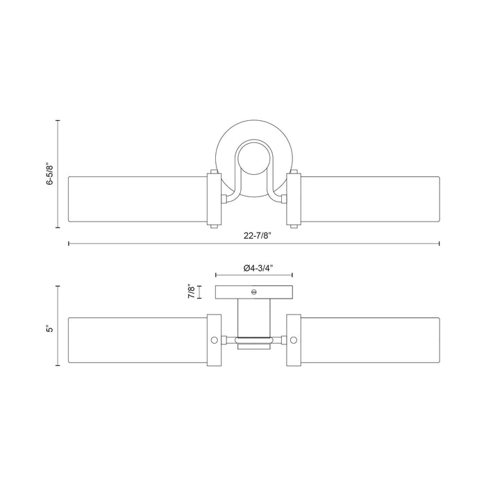 Wynwood Two Light Vanity Urban Bronze/Glossy Opal-Bathroom Fixtures-Alora-Lighting Design Store