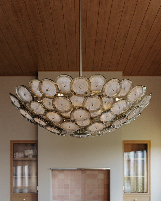 Wassama Eight Light Chandelier Patina Brass