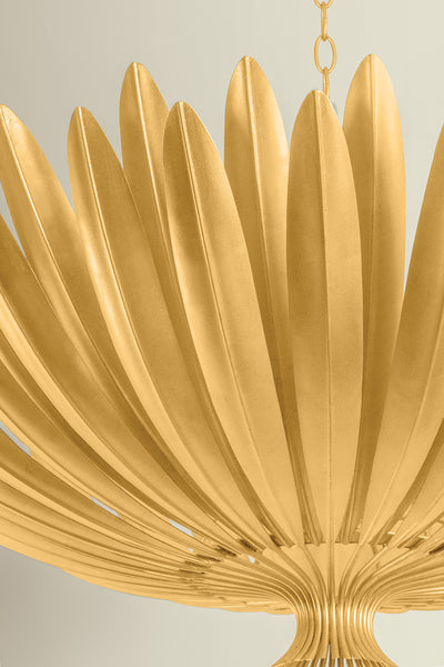 Whitfield 12 Light Chandelier Vintage Gold Leaf-Pendants-Hudson Valley-Lighting Design Store