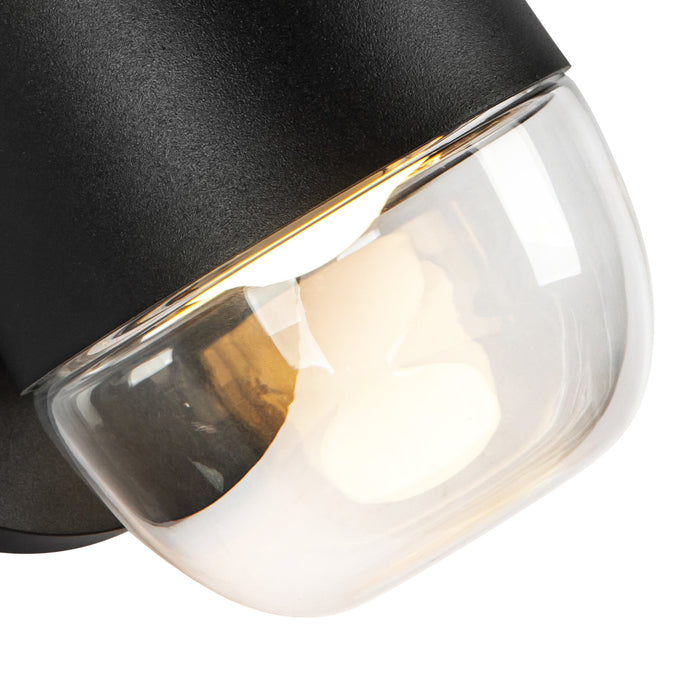 Yara LED Exterior Wall Mount Black/Clear Glass-Exterior-Kuzco Lighting-Lighting Design Store