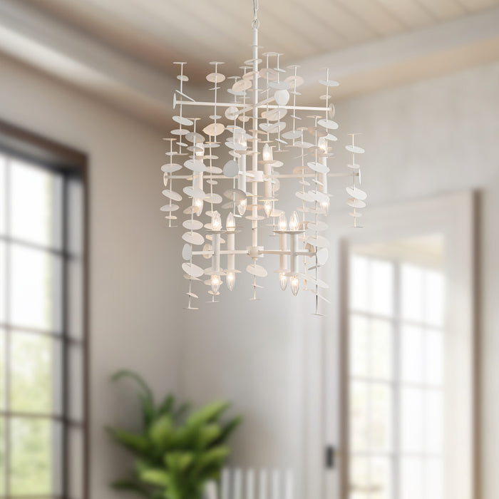 Yukari 16 Light Chandelier Matte White-Large Chandeliers-Alora-Lighting Design Store