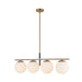 Zuri Four Light Linear Pendant Brushed Gold/Opal Glass-Linear/Island-Alora-Lighting Design Store