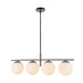 Zuri Four Light Linear Pendant Matte Black/Opal Glass-Linear/Island-Alora-Lighting Design Store