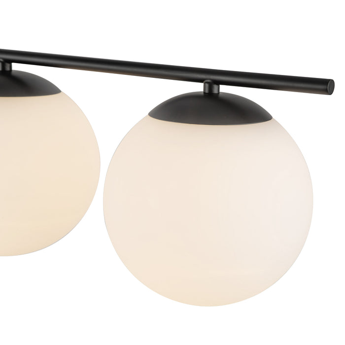 Zuri Four Light Linear Pendant Matte Black/Opal Glass-Linear/Island-Alora-Lighting Design Store