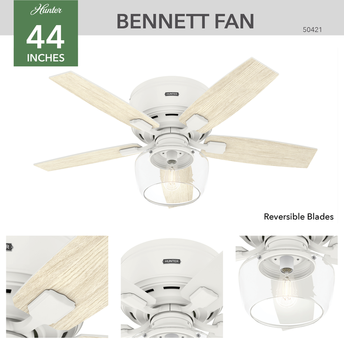 Bennett 44" Ceiling Fan-Fans-Hunter-Lighting Design Store