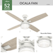 Ocala 52" Ceiling Fan-Fans-Hunter-Lighting Design Store