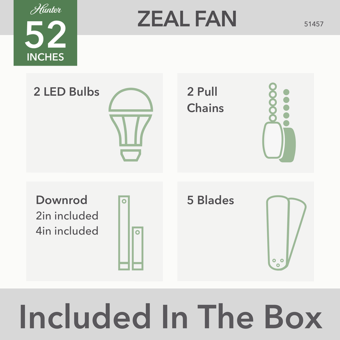 Zeal 44" Ceiling Fan-Fans-Hunter-Lighting Design Store