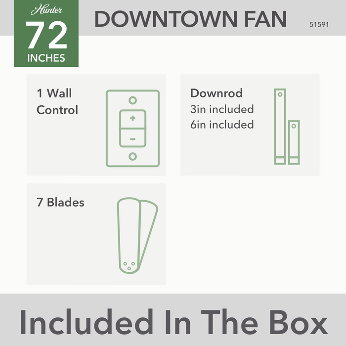 Downtown 72" Ceiling Fan-Fans-Hunter-Lighting Design Store