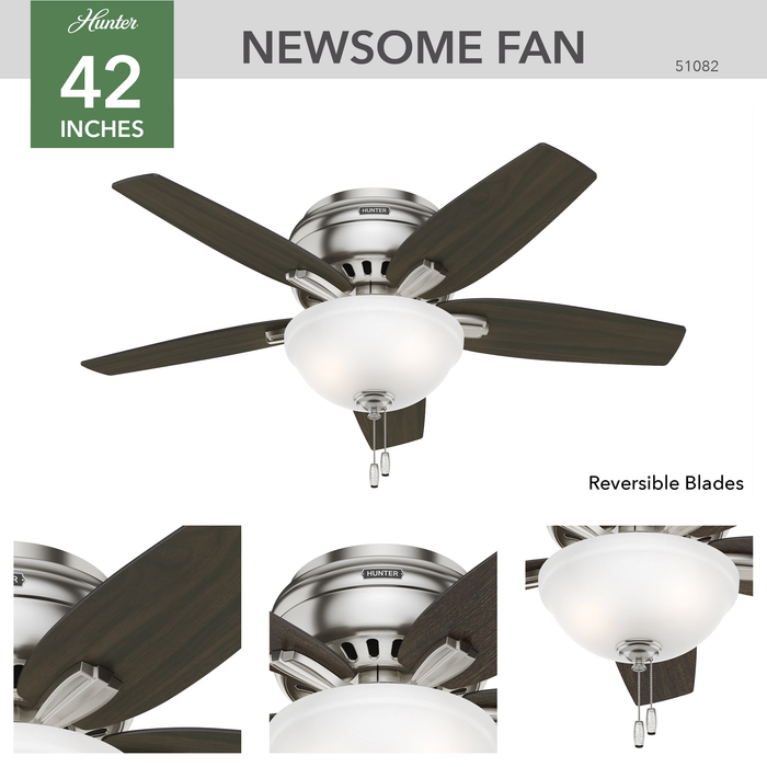 Newsome 42" Ceiling Fan-Fans-Hunter-Lighting Design Store