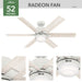 Radeon 52" Ceiling Fan-Fans-Hunter-Lighting Design Store