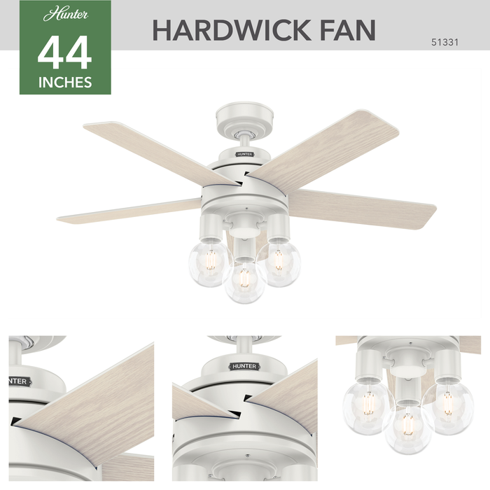 Hardwick 44" Ceiling Fan-Fans-Hunter-Lighting Design Store
