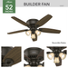 Builder 52" Ceiling Fan-Fans-Hunter-Lighting Design Store