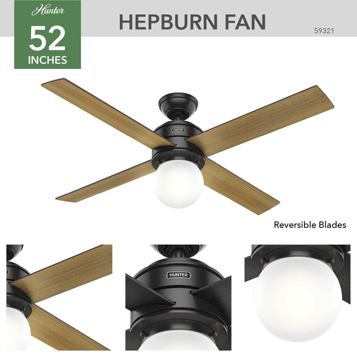 Hepburn 52" Ceiling Fan-Fans-Hunter-Lighting Design Store
