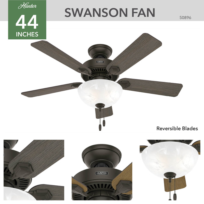 Swanson 44" Ceiling Fan-Fans-Hunter-Lighting Design Store