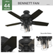 Bennett 44" Ceiling Fan-Fans-Hunter-Lighting Design Store