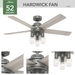 Hardwick 52" Ceiling Fan-Fans-Hunter-Lighting Design Store