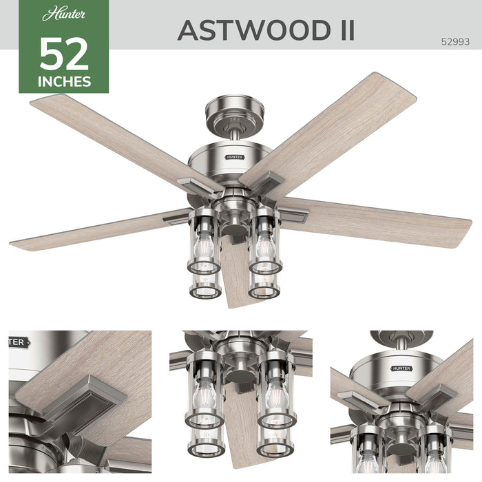 Astwood II 52"Ceiling Fan-Fans-Hunter-Lighting Design Store