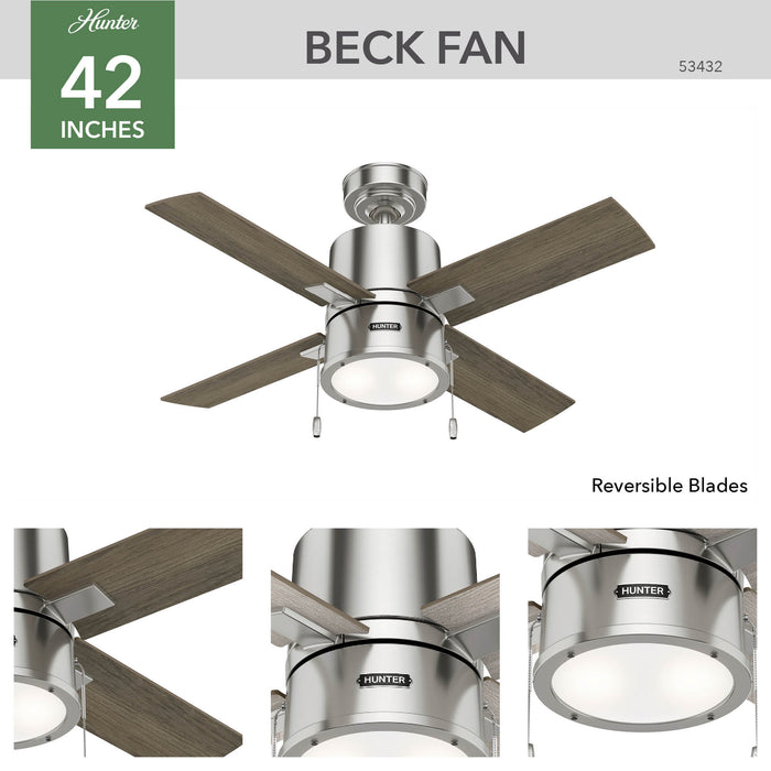 Beck 42" Ceiling Fan-Fans-Hunter-Lighting Design Store