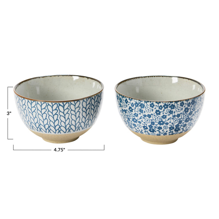 Marjorie Hand-Painted Stoneware Bowl Set of 4-Home Accents-Creative Co-Op-Lighting Design Store