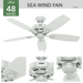 Sea Wind 48" Ceiling Fan-Fans-Hunter-Lighting Design Store