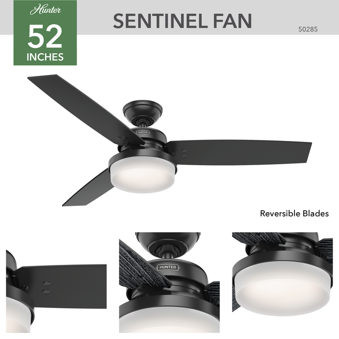 Sentinel 52" Ceiling Fan-Fans-Hunter-Lighting Design Store