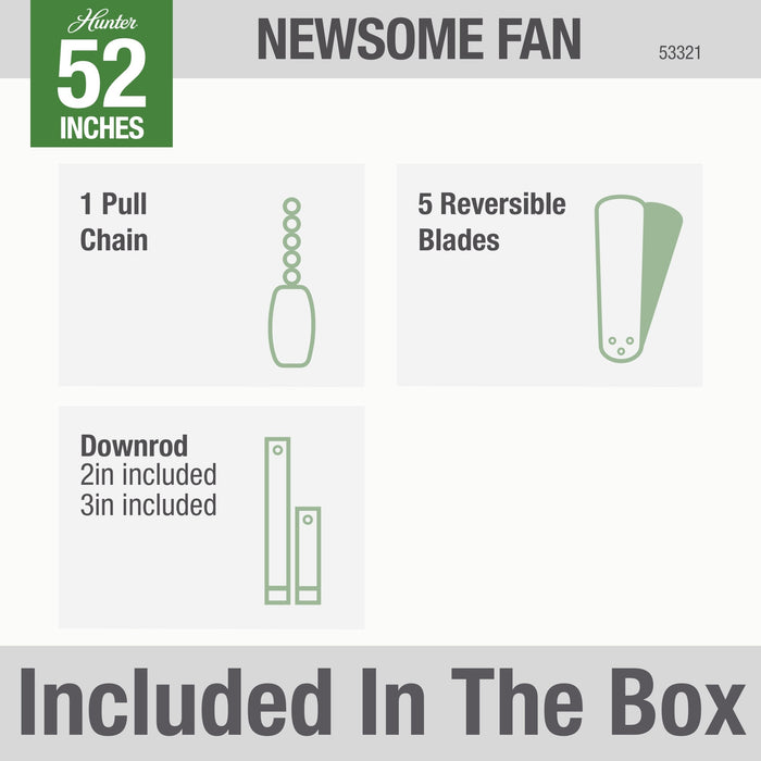 Newsome 52" Ceiling Fan-Fans-Hunter-Lighting Design Store