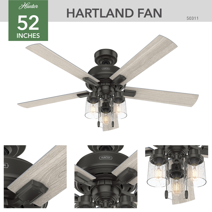 Hartland 52" Ceiling Fan-Fans-Hunter-Lighting Design Store