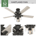 Hartland 52" Ceiling Fan-Fans-Hunter-Lighting Design Store