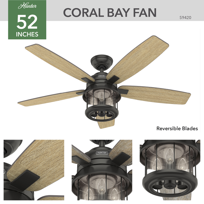 Coral Bay 52" Ceiling Fan-Fans-Hunter-Lighting Design Store