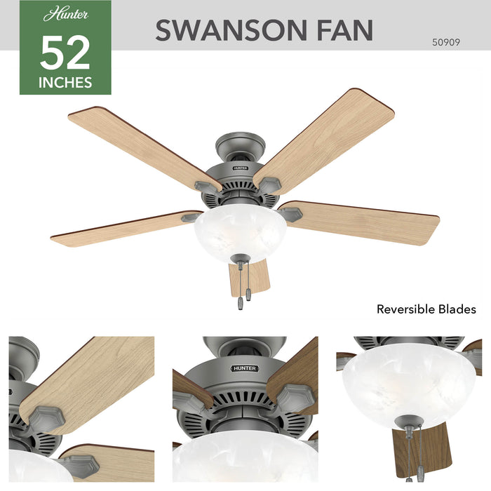 Swanson 52" Ceiling Fan-Fans-Hunter-Lighting Design Store