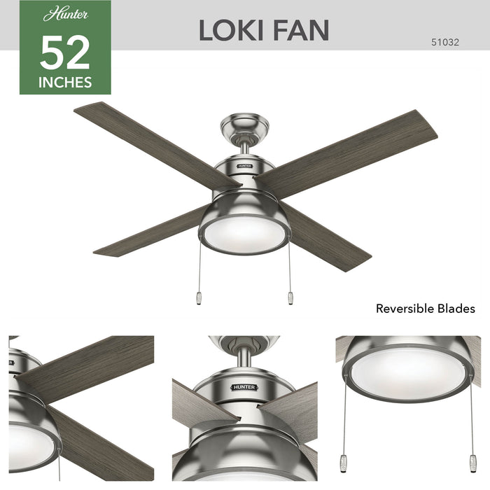 Loki 52" Ceiling Fan-Fans-Hunter-Lighting Design Store