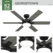 Georgetown 52"Ceiling Fan-Fans-Hunter-Lighting Design Store
