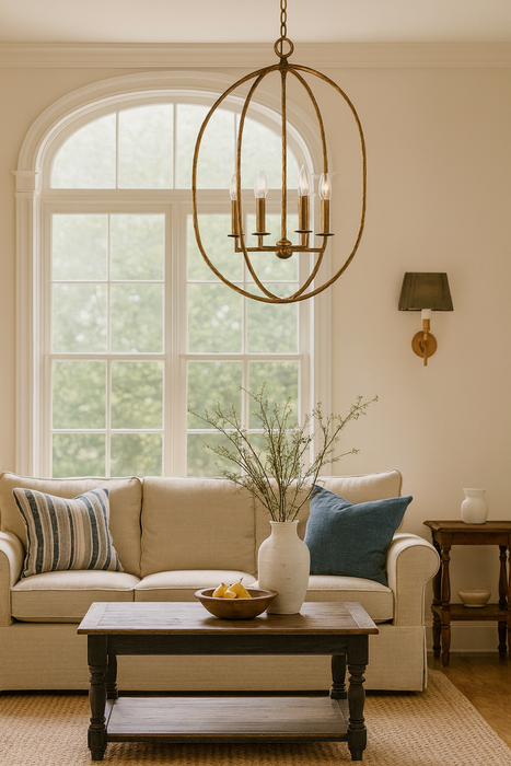 Martel Four Light Pendant Etruscan Gold-Pendants-Maxim-Lighting Design Store