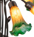 Meyda Tiffany - 11584 - Seven Light Chandelier - Amber/Green Pond Lily - Mahogany Bronze