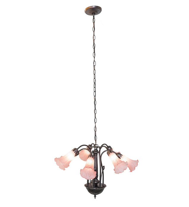 Meyda Tiffany - 11596 - Seven Light Chandelier - Pink - Mahogany Bronze