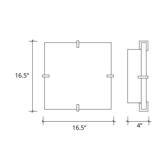 Justice Designs - PNA-5557-WAVE-CROM - LED Flush-Mount - Porcelina - Polished Chrome