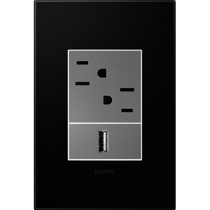 Legrand - AWP1G3NK4 - Gang Wall Plate - Adorne - Black Ink