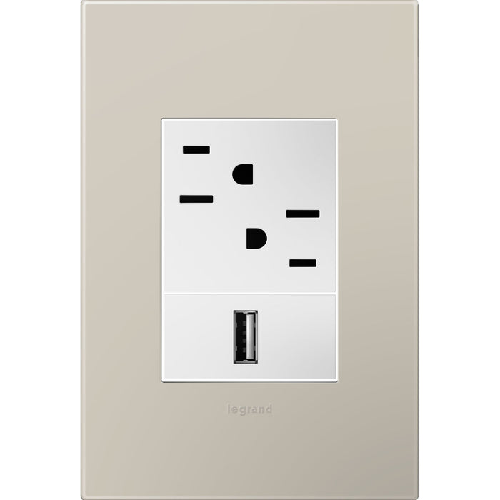 Legrand - AWP1G3GG4 - Gang Wall Plate - Adorne - Greige