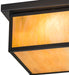 Meyda Tiffany - 4782 - Two Light Flushmount - Hyde Park - Craftsman Brown