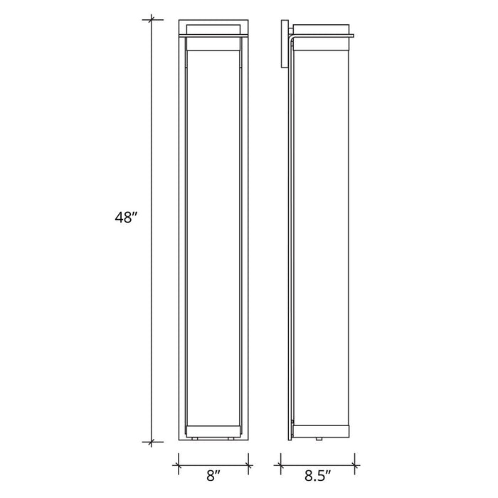 Justice Designs - PNA-7547W-WAVE-DBRZ - LED Outdoor Wall Sconce - Porcelina - Dark Bronze