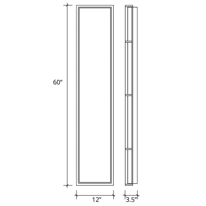 Justice Designs - PNA-7568W-WAVE-MBLK - LED Outdoor Wall Sconce - Porcelina - Matte Black