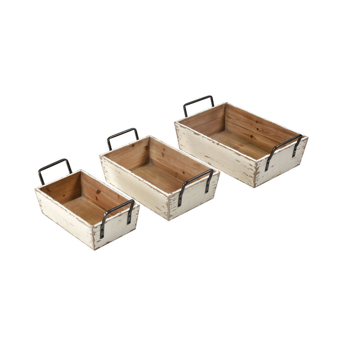 ELK Home - 639623 - Set of 3 Bins - Hudgens - Antique White