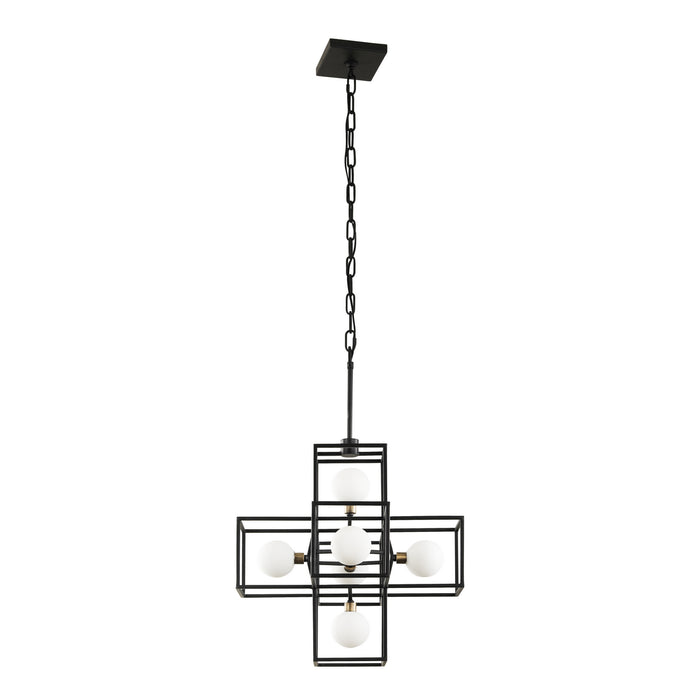 Varaluz - 325P06CBHG - Six Light Pendant - Plaza - Carbon/Havana Gold